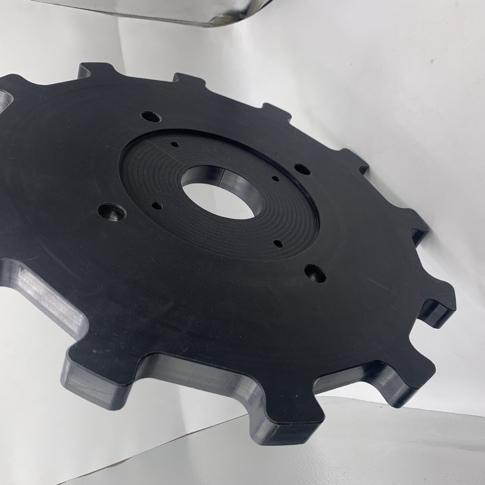 Machined HDPE star wheel — HDPE, CNC machined at GY Machining