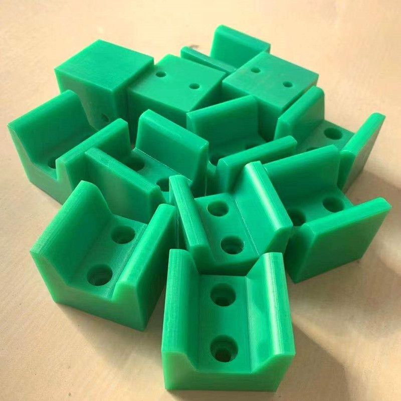 Green nylon machined clamp blocks