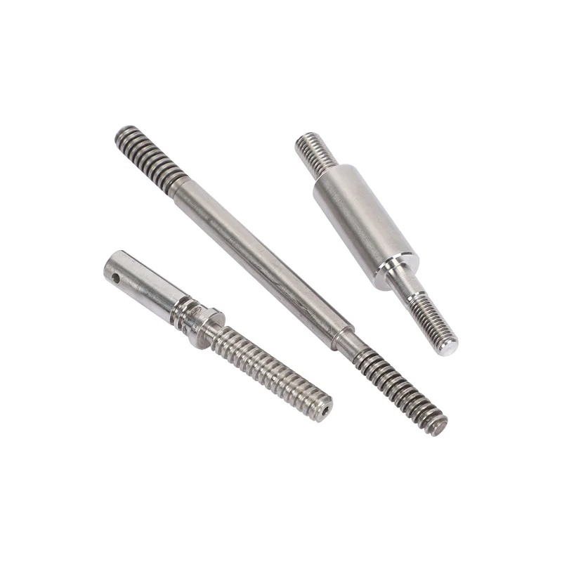 CNC turned stainless steel threaded shafts