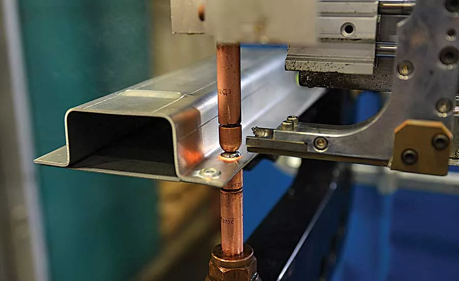 Spot welding a formed sheet metal box section