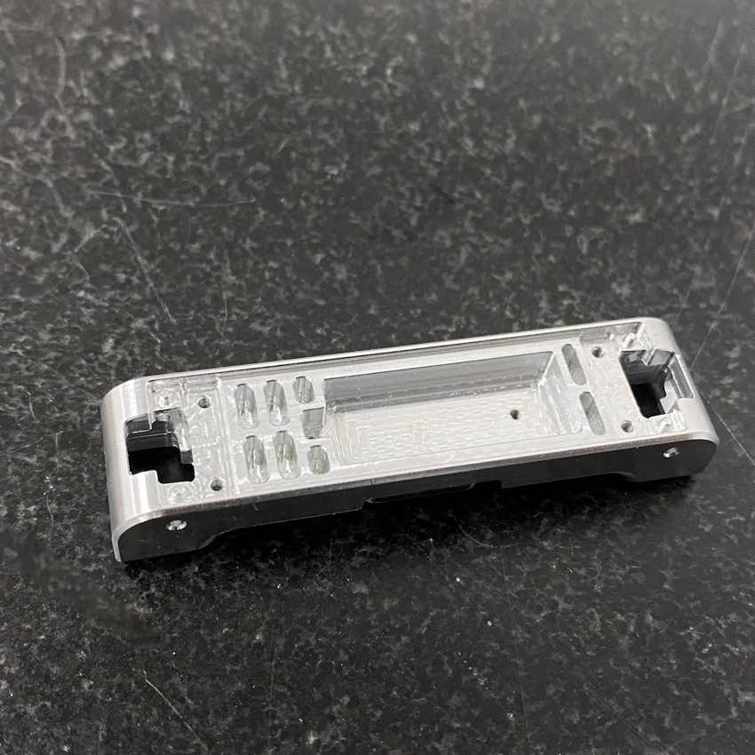 CNC milled aluminium slide bar with pockets and cross-holes – GY Machi