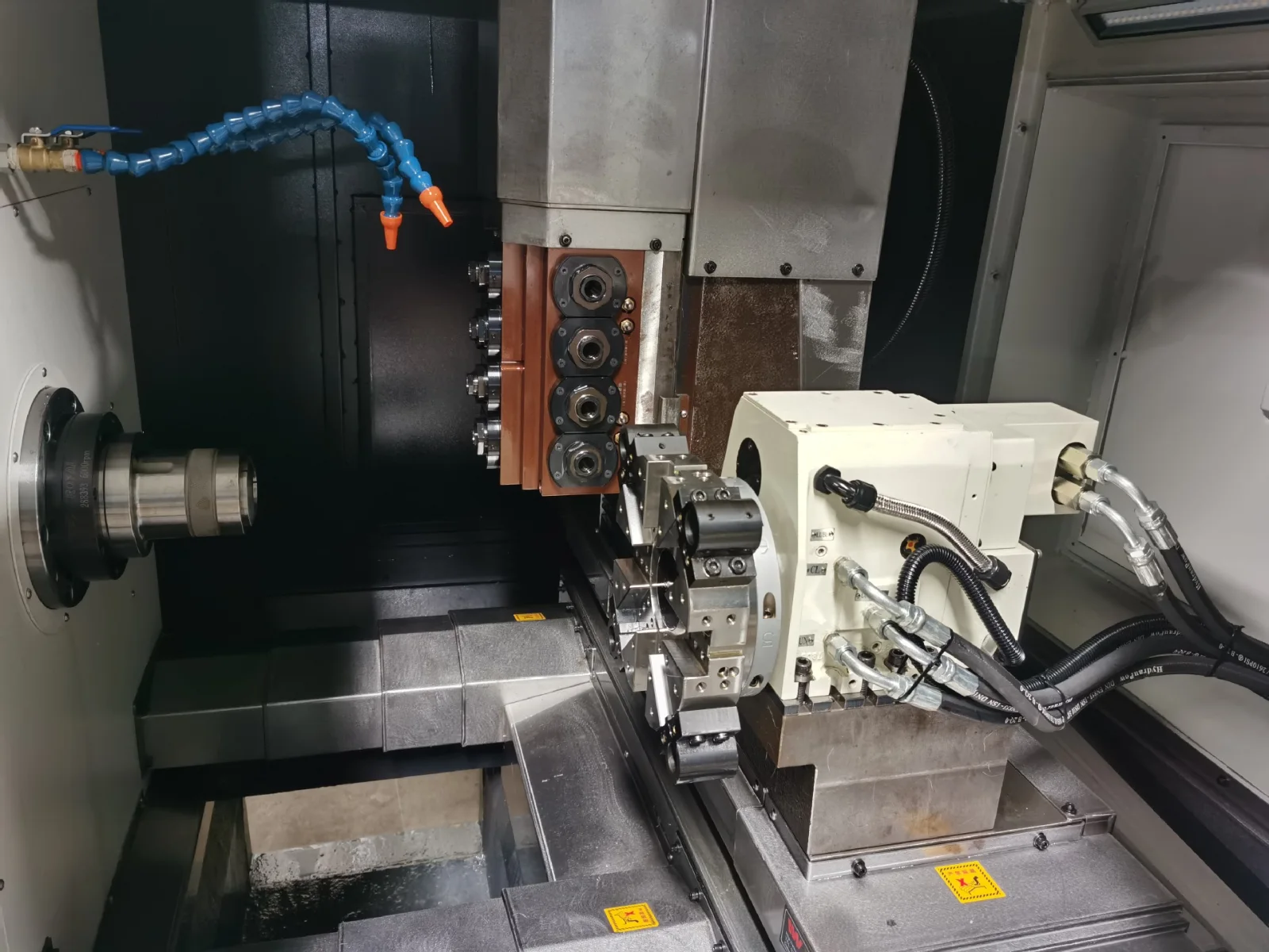 CNC turning centre with live-tooling turret and sub-spindle at GY Machining, Dongguan