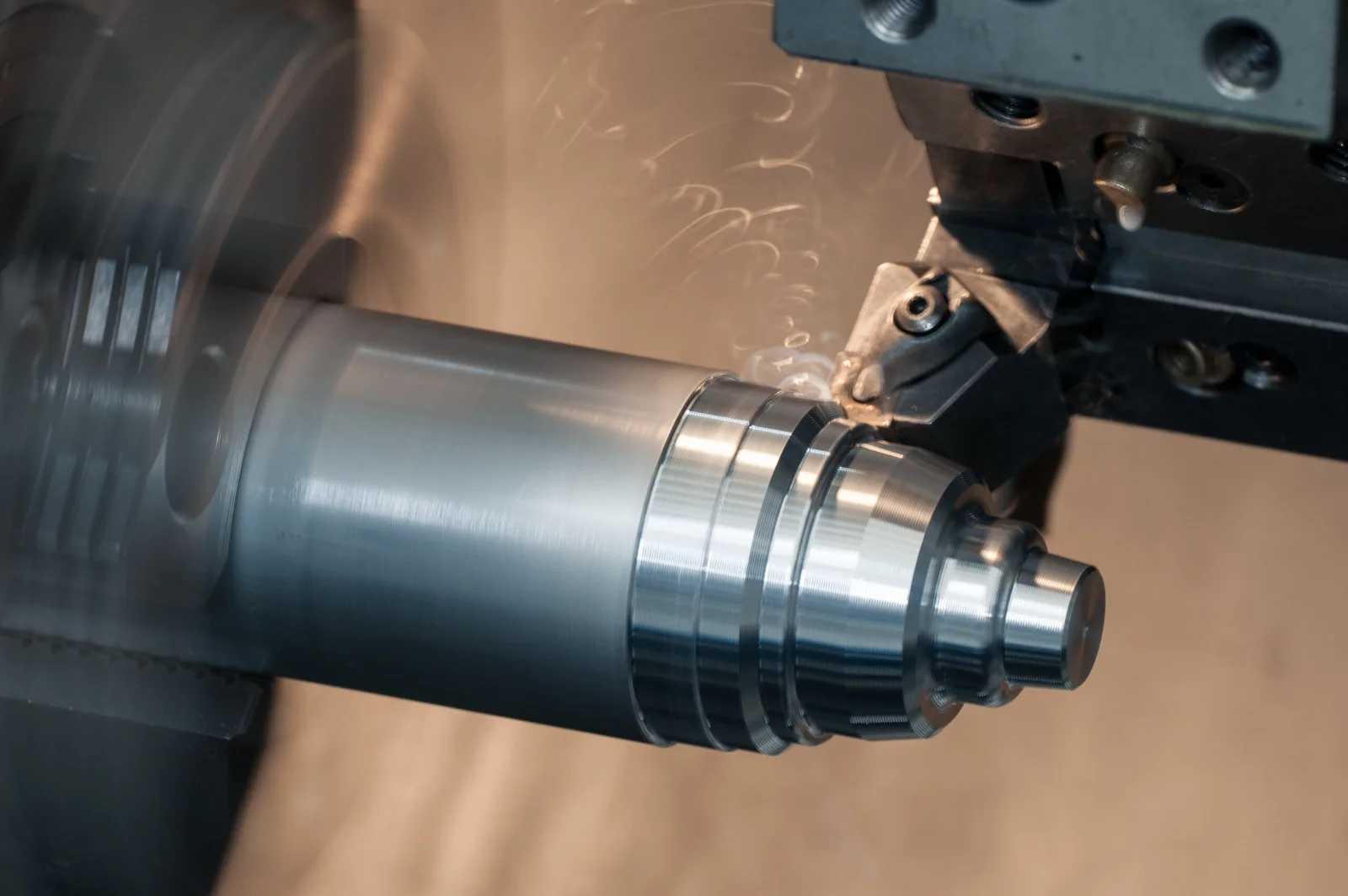 CNC lathe turning a stepped steel shaft – GY Machining