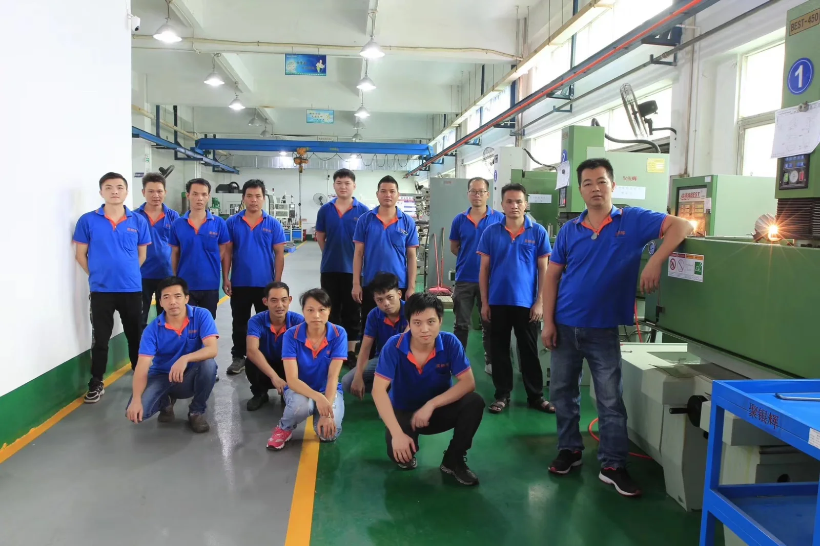 The GY Machining team on the shop floor in Dalingshan, Dongguan