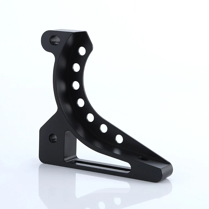 Curved bracket with a row of lightening holes and a milled slot – GY Machining