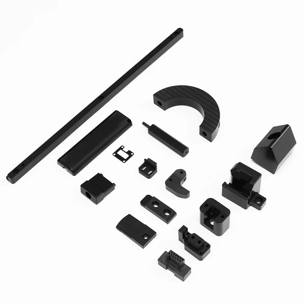 Mixed batch: long bars, an arc segment, blocks and small brackets – GY Machining
