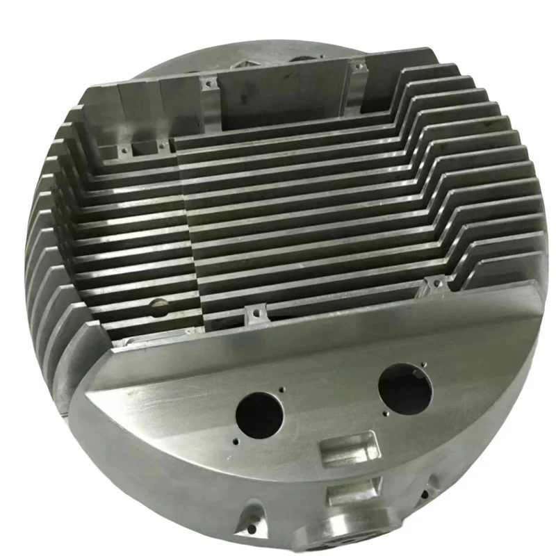 Machined finned aluminium heat-sink housing – GY Machining