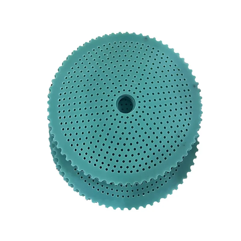 Machined G10 disc with a serrated rim and a dense pattern of small holes &ndash; GY Machining