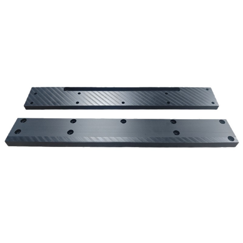 CNC machined POM rails with countersunk holes