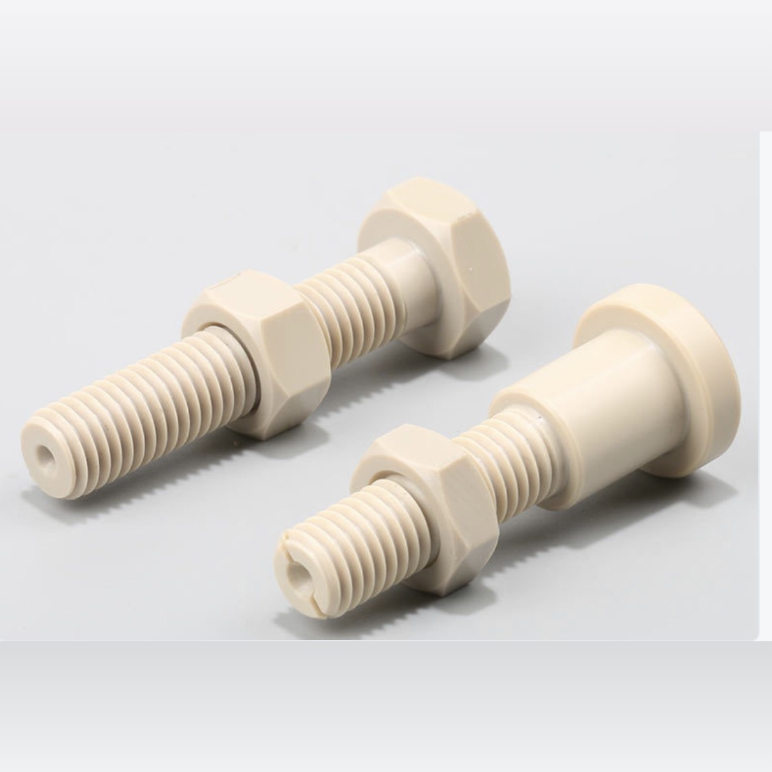 Machined PEEK hex bolts and nuts