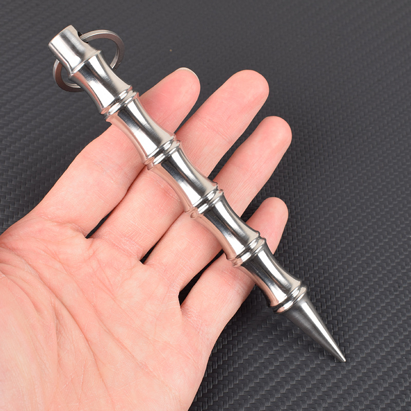 Machined titanium bamboo-profile keychain tool
