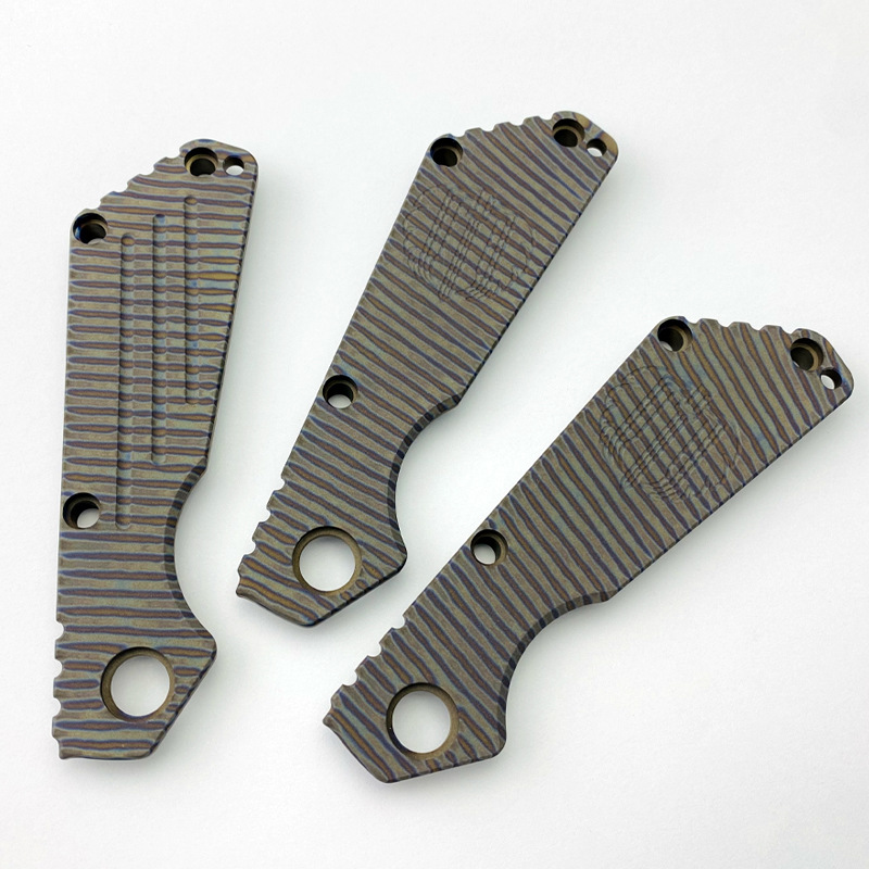 Machined titanium handle scales