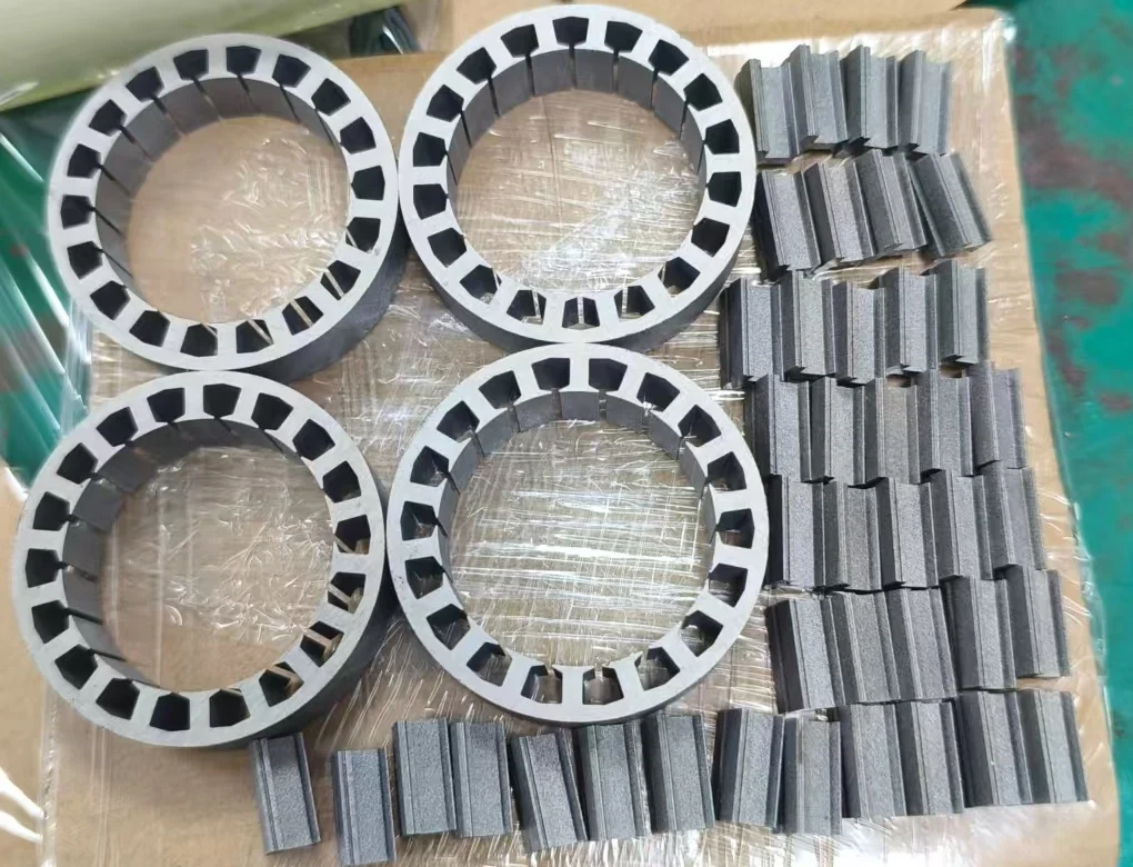 Batch of wire EDM cut motor stator lamination rings and tooth segments – GY Machining