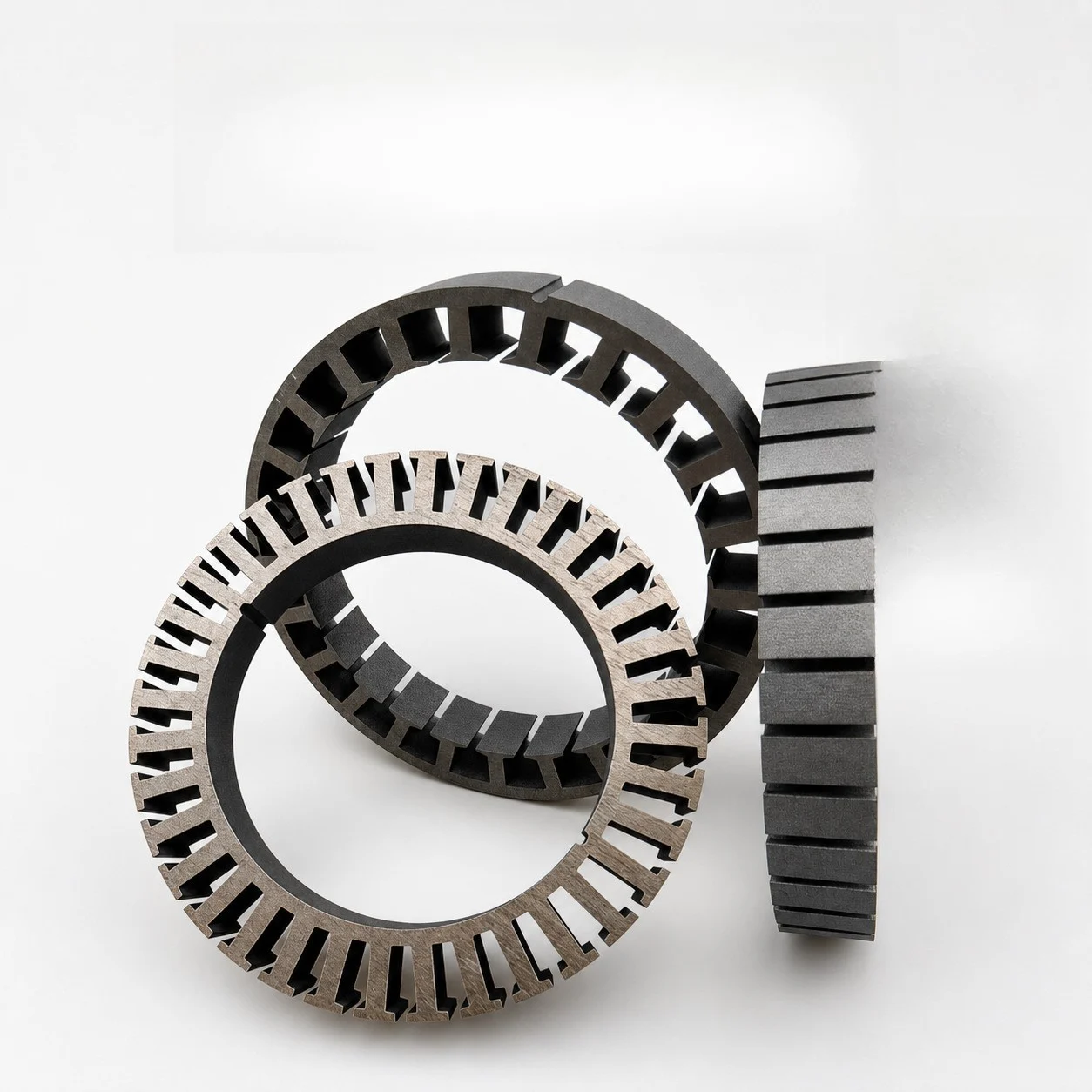 Wire EDM cut motor stator lamination rings in three sizes – GY Machining